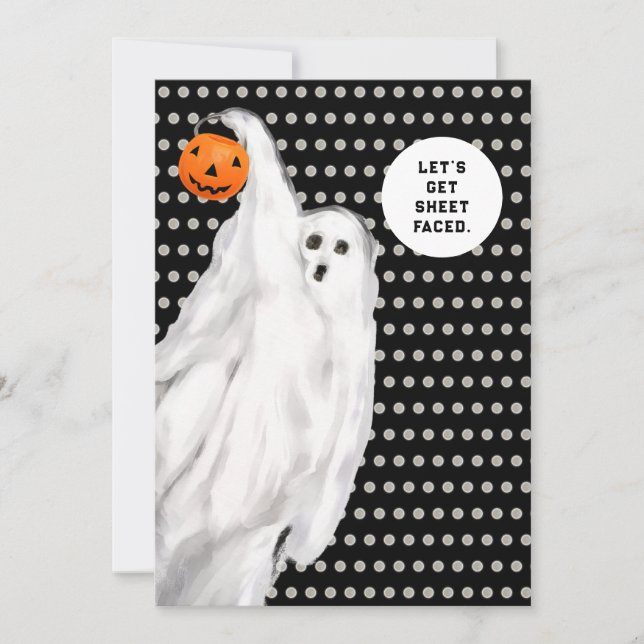 Drank Funny Vuxen Halloween Ghost Party Inbjudningar (Framsida)