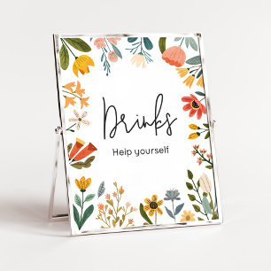 Dränkningar i botaniskt ljus Wildblomma Baby Showe Poster