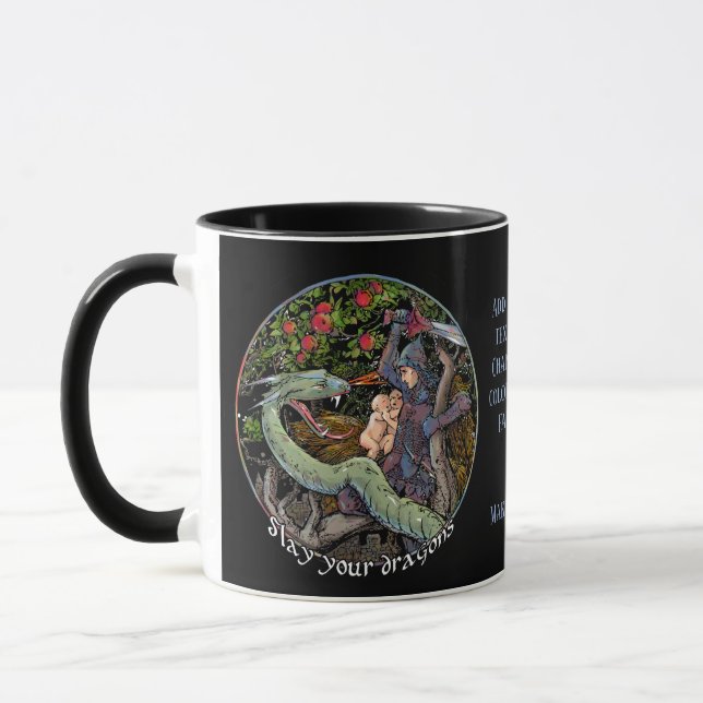 Dräpa din Dragons.Personalized-gåva. Medeltida Mugg (Vänster)