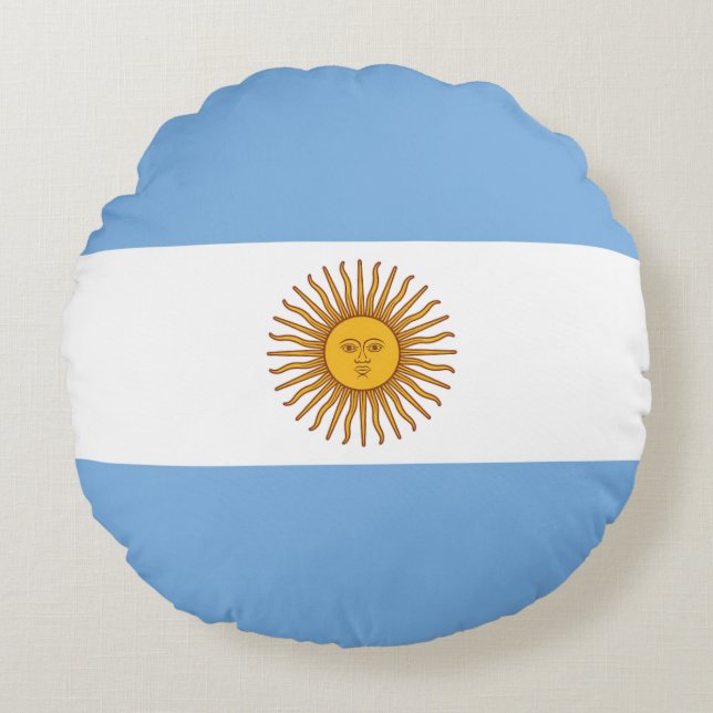 Drapeau Argentine Rund Kudde (Framsidan)
