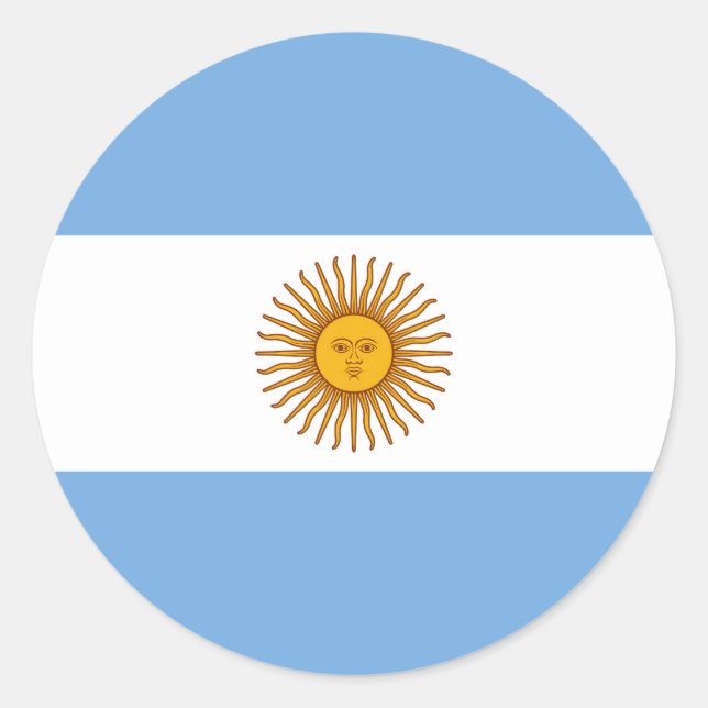 Drapeau Argentine Runt Klistermärke (Framsida)