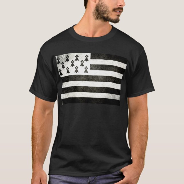 Drapeau Bretagne Vintage Tee Shirt (Framsida)