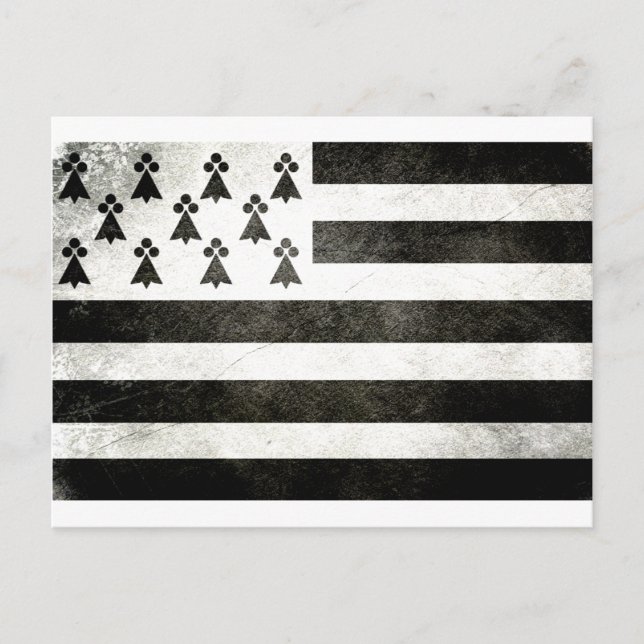 Drapeau Bretagne Vintage Vykort (Framsida)