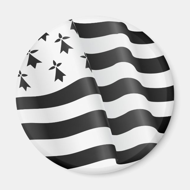 Drapeau breton (den Breton flagga) Magnet (Framsidan)