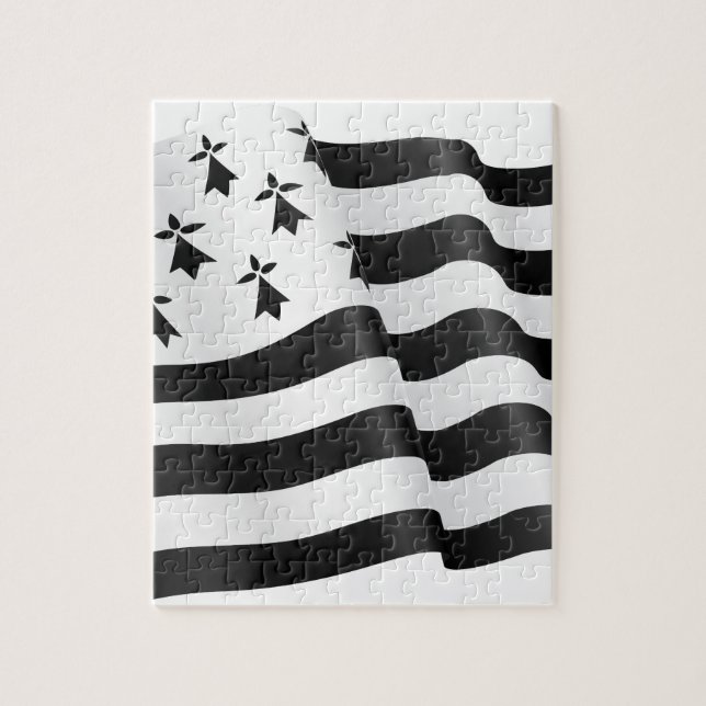 Drapeau breton (den Breton flagga) Pussel (Vertikal)