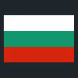 Drapeau Bulgarie tricolore Poster<br><div class="desc">Drapeau de la Bulgarie: " Съединението прави силата " → L'union fait la force ! 
Il se compose de trois bandes horizontales: blanc,  vert et rouge. Le blanc symbolise la paix,  le vert la fertilité des terres bulgares et le rouge le courage du peuple.</div>