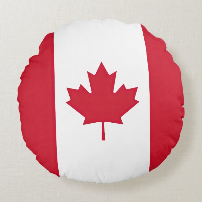 Drapeau Canada Rund Kudde (Framsidan)