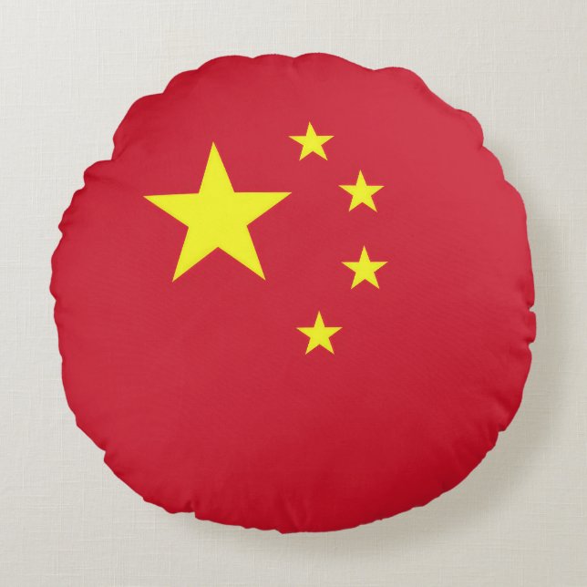 Drapeau Chine Rund Kudde (Framsidan)