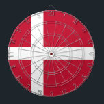 Drapeau Danemark  Darttavla<br><div class="desc">Drapeau du Danemark: "Guds hjælp,  Folkets kærlighed,  Danmarks styrke" → "L'aide de Dieu,  l'amour du peuple,  la force du Danemark".
Il est composé d'une croix scandinave blanche sur un beau fond rouge.</div>