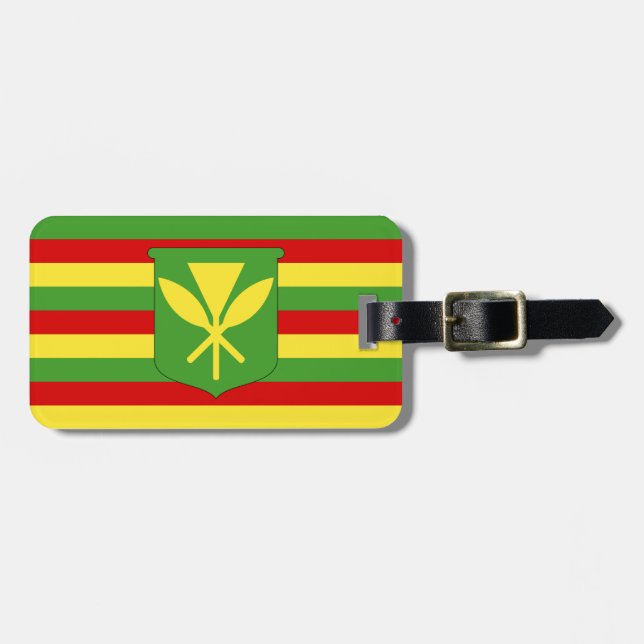 Drapeau de Kanaka Maoli - drapeau hawaïen de Bagagebricka (Horisontell Framsida)
