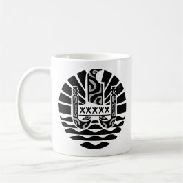 Drapeau de la Polynésie française (noir) Kaffemugg