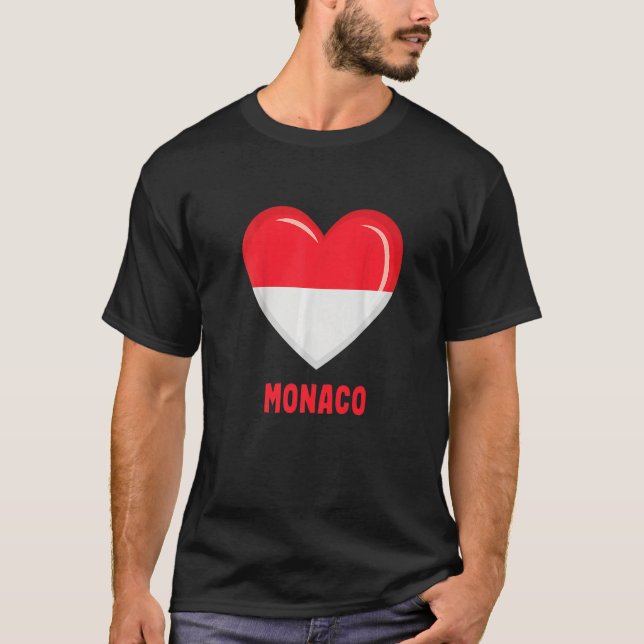 Drapeau de Monaco Monacan T Shirt (Framsida)