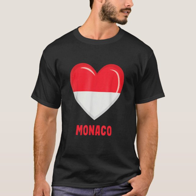 Drapeau de Monaco Monacan T Shirt (Framsida)