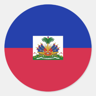 Drapeau d'Haïti - Haitis Flagga Runt Klistermärke