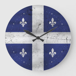 Drapeau du Québec stil grunge érodé Stor Klocka