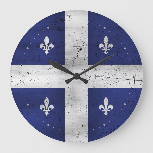 Drapeau du Québec stil grunge érodé Stor Klocka (Framsida)