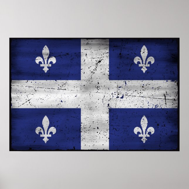 Drapeau du Québec style grunge érodé Poster (Framsidan)