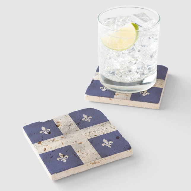 Drapeau du Québec style grunge érodé Stenunderlägg (Sidan)