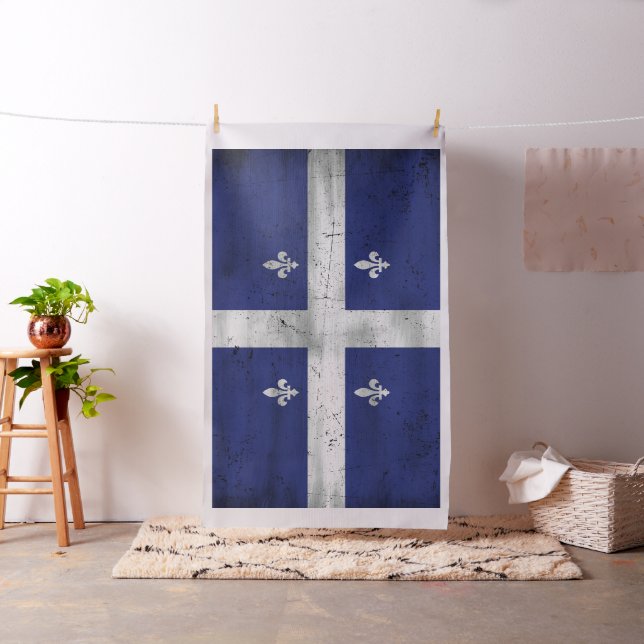Drapeau du Québec style grunge érodé Tyg (In Situ)