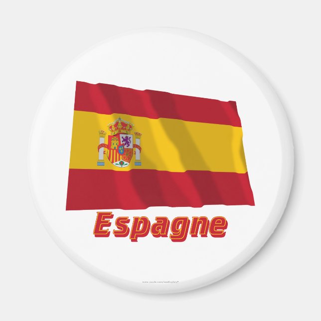 Drapeau Espagne avec le nom en français Magnet (Framsidan)