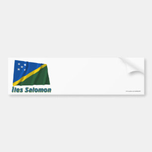 Drapeau Îles Salomon avec le nom en français Bildekal