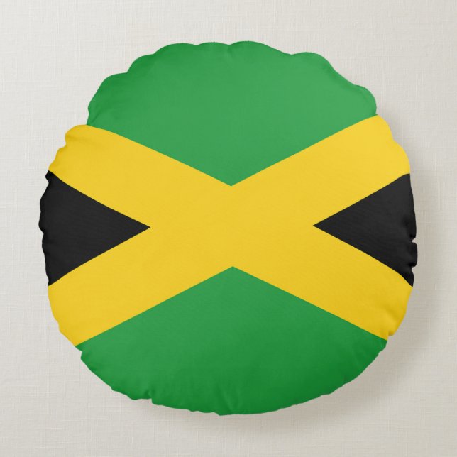 Drapeau Jamaïque  Rund Kudde (Framsidan)