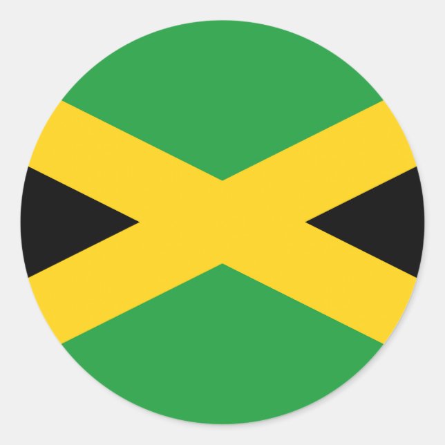 Drapeau Jamaïque  Runt Klistermärke (Framsida)
