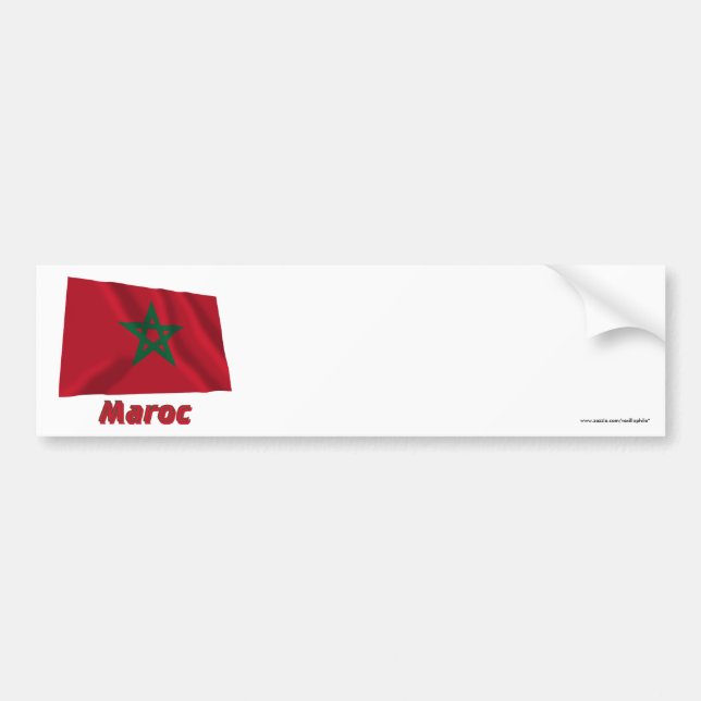 Drapeau Maroc avec le nom en français Bildekal (Framsidan)