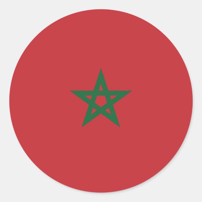 Drapeau Maroc Runt Klistermärke (Framsida)