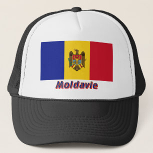 Drapeau Moldavie avec le nom en français Keps