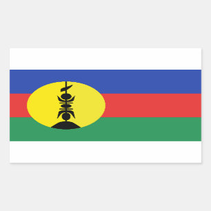 Drapeau Nouvelle-Calédonie - Nya Kaledonien-Flagga Rektangulärt Klistermärke