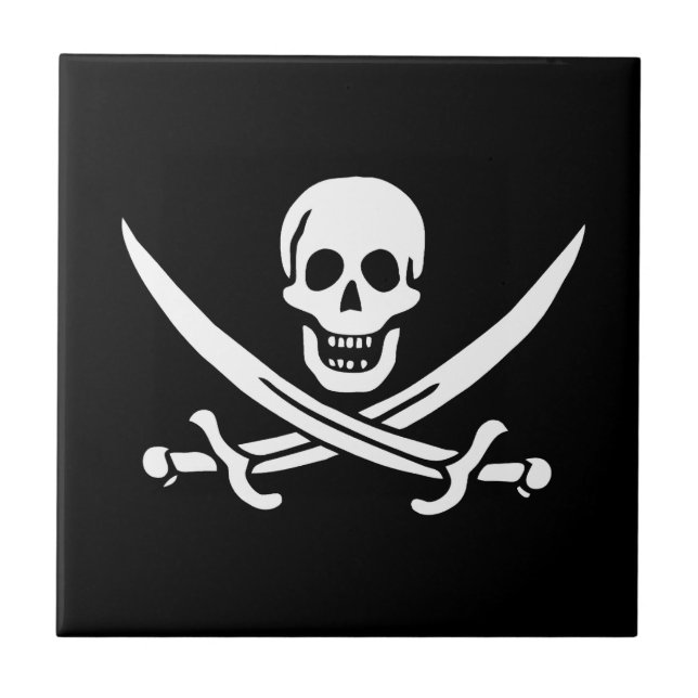 Drapeau Pirate Jolly Roger Kakelplatta (Framsidan)