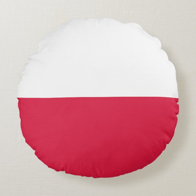 Drapeau Pologne Rund Kudde (Framsidan)