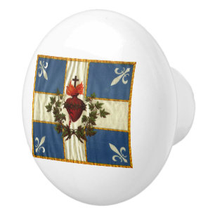 Drapeau Québec antika Carillon Sacré-Cœur Knopp
