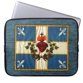 Drapeau Québec antique Carillon Sacré-Coeur Laptop Fodral
