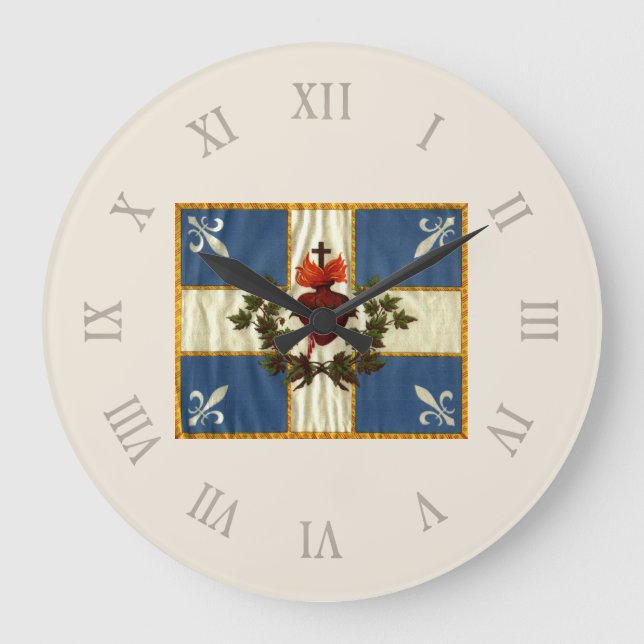 Drapeau Québec antique Carillon Sacré-Cœur Stor Klocka (Framsida)