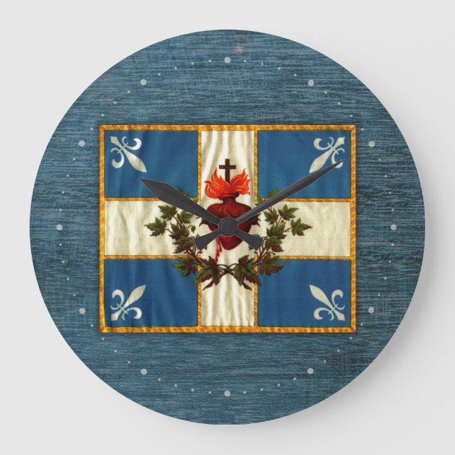 Drapeau Québec antique Carillon Sacré-Cœur Stor Klocka (Framsida)