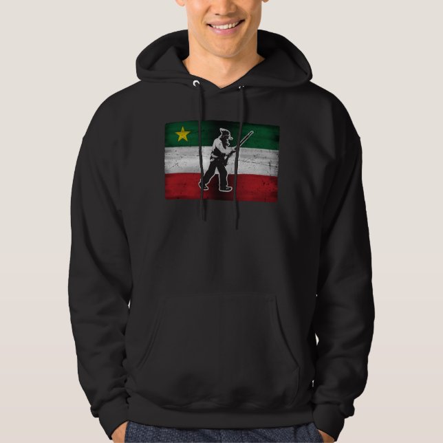 Drapeau Québec et Patriote Henri Julien érodé Hoodie (Framsida)