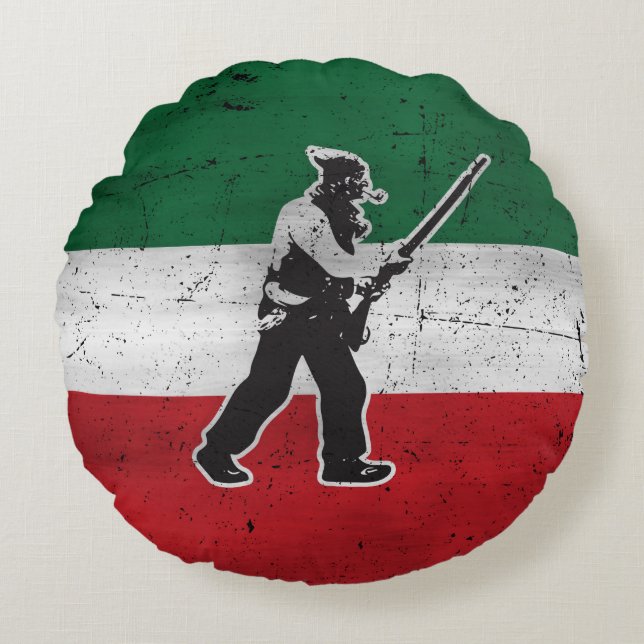 Drapeau Québec et Patriote Henri Julien érodé Rund Kudde (Framsidan)