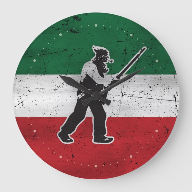 Drapeau Québec et Patriote Henri Julien érodé Stor Klocka (Framsida)