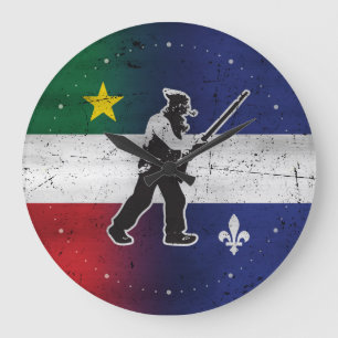 Drapeau Québec et Patriote Henri Julien érodé Stor Klocka
