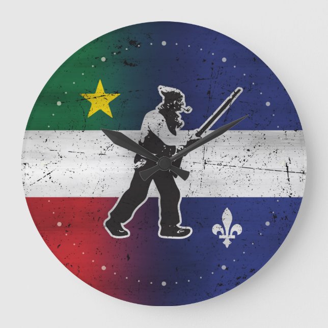 Drapeau Québec et Patriote Henri Julien érodé Stor Klocka (Framsida)