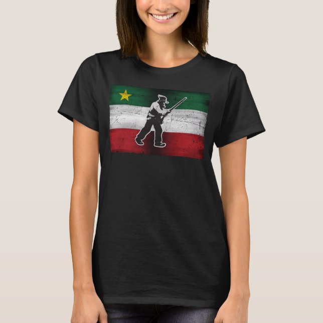 Drapeau Québec et Patriote Henri Julien érodé T Shirt (Framsida)