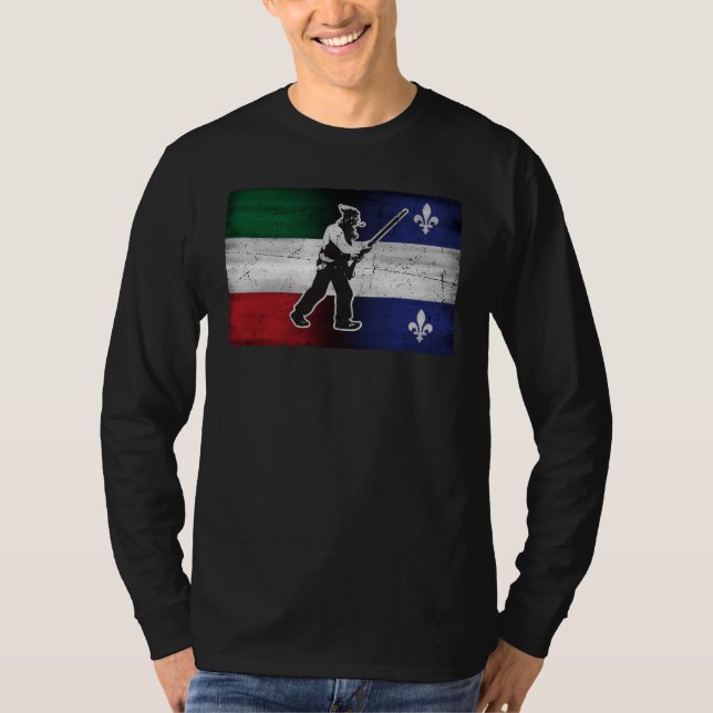 Drapeau Québec et Patriote Henri Julien érodé T Shirt (Framsida)