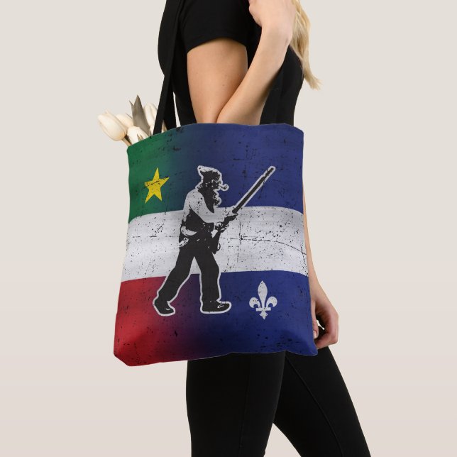 Drapeau Québec et Patriote Henri Julien érodé Tygkasse (Närbild)