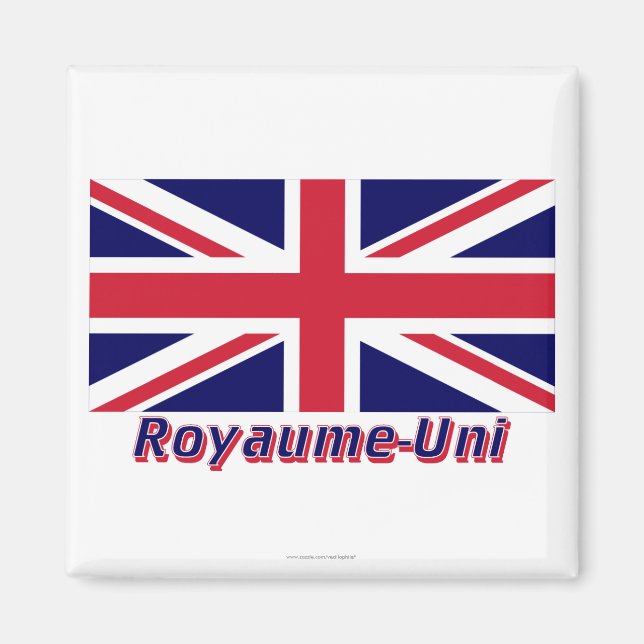 Drapeau Royaume-Uni avec le nom en français Magnet (Framsidan)