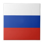 Drapeau Russie tricolore Kakelplatta<br><div class="desc">Le drapeau de la Russie est composé de trois bandes horizontales: blanche,  bleue et rouge.</div>