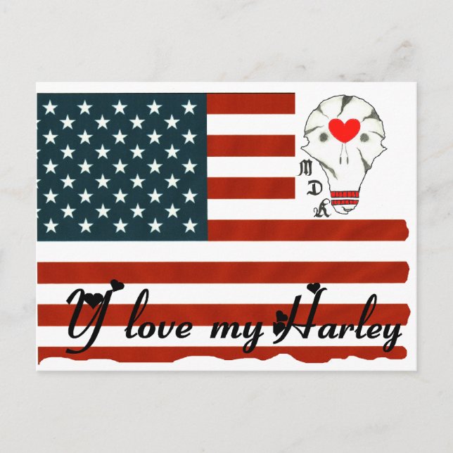 DRAPEAU TDM KÄRLEK MY HARLEY.png Vykort (Framsida)