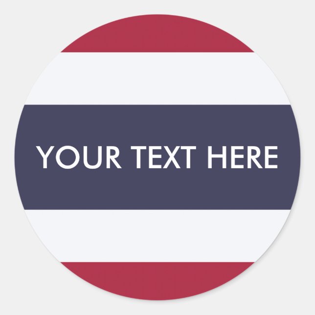 Drapeau Thaïlande  Runt Klistermärke (Framsida)