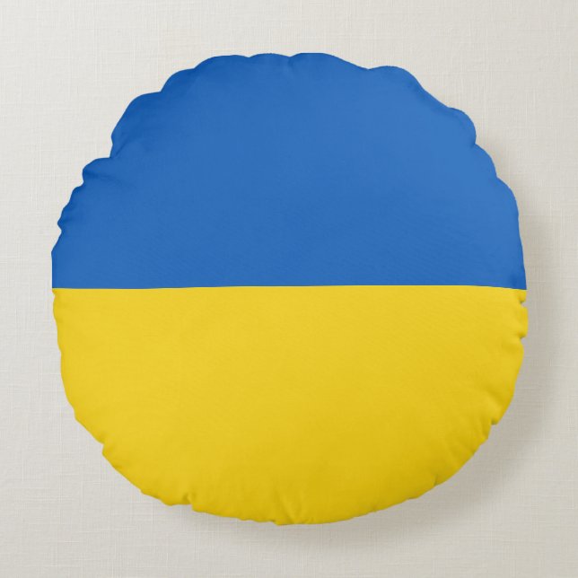 Drapeau Ukraine Rund Kudde (Framsidan)